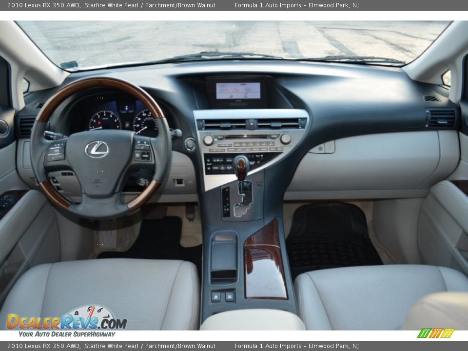 2010 Lexus RX 350 AWD Starfire White Pearl / Parchment/Brown Walnut Photo #9
