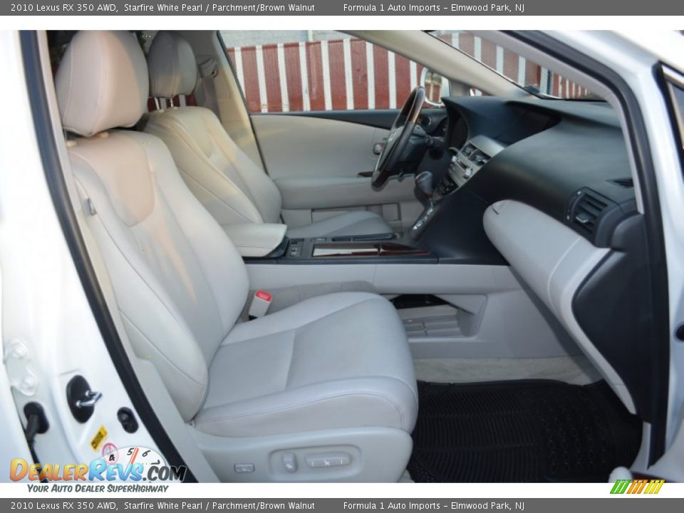 2010 Lexus RX 350 AWD Starfire White Pearl / Parchment/Brown Walnut Photo #14