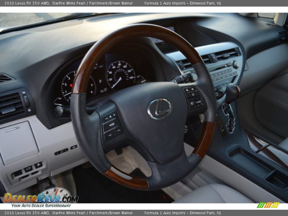 2010 Lexus RX 350 AWD Starfire White Pearl / Parchment/Brown Walnut Photo #15