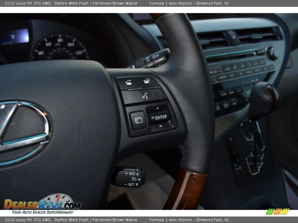 2010 Lexus RX 350 AWD Starfire White Pearl / Parchment/Brown Walnut Photo #19