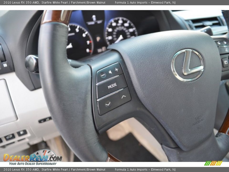 2010 Lexus RX 350 AWD Starfire White Pearl / Parchment/Brown Walnut Photo #20