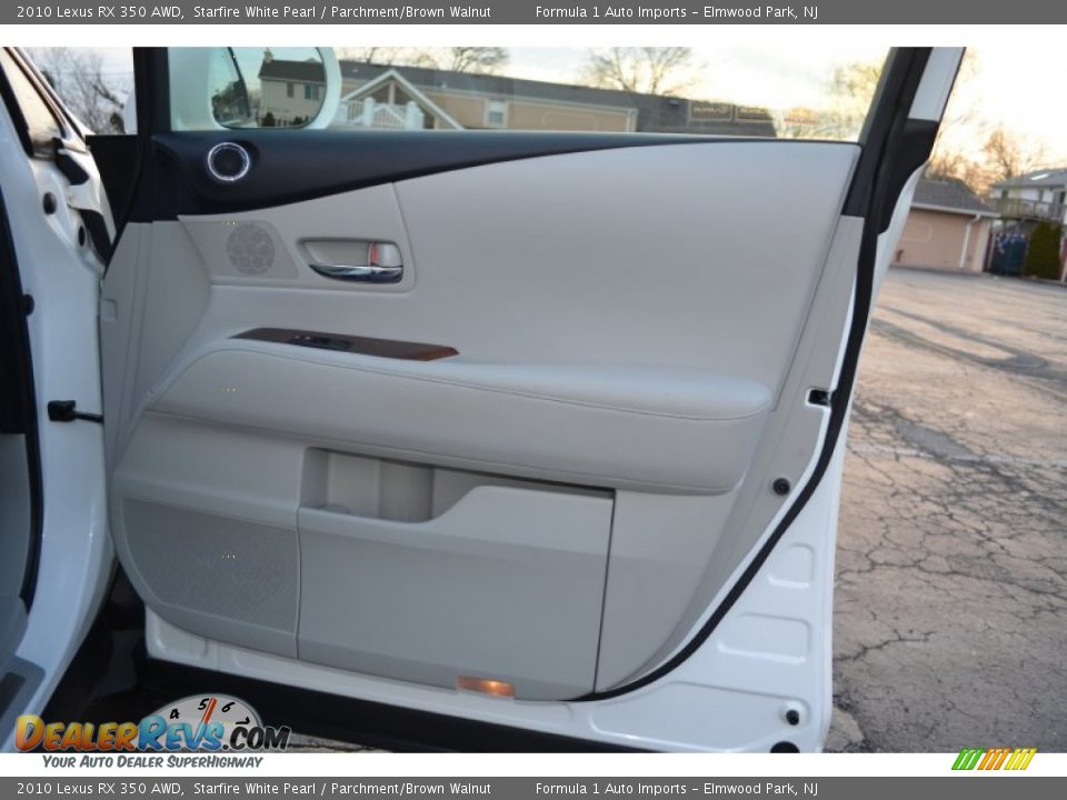2010 Lexus RX 350 AWD Starfire White Pearl / Parchment/Brown Walnut Photo #24