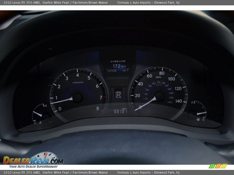 2010 Lexus RX 350 AWD Starfire White Pearl / Parchment/Brown Walnut Photo #31