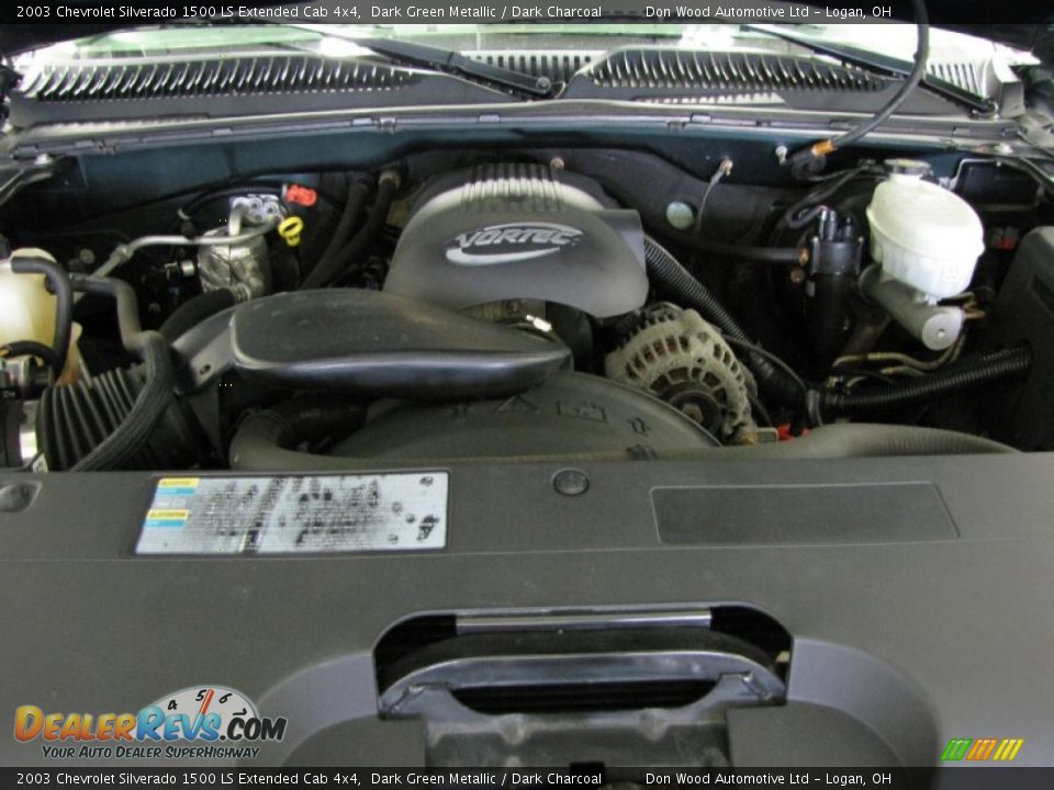 2003 Chevrolet Silverado 1500 LS Extended Cab 4x4 Dark Green Metallic / Dark Charcoal Photo #5