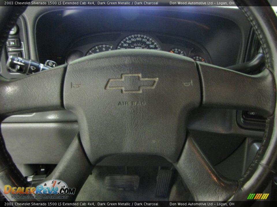 2003 Chevrolet Silverado 1500 LS Extended Cab 4x4 Dark Green Metallic / Dark Charcoal Photo #15