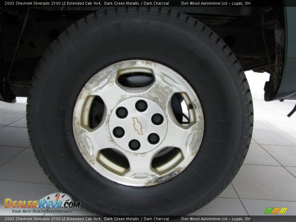 2003 Chevrolet Silverado 1500 LS Extended Cab 4x4 Dark Green Metallic / Dark Charcoal Photo #22