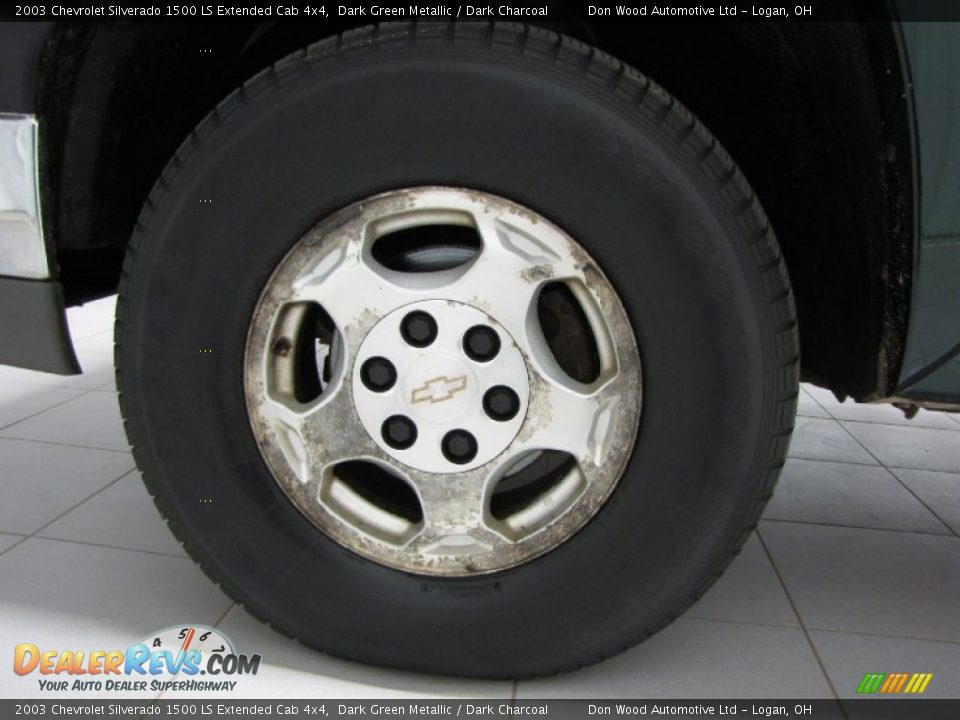 2003 Chevrolet Silverado 1500 LS Extended Cab 4x4 Dark Green Metallic / Dark Charcoal Photo #23