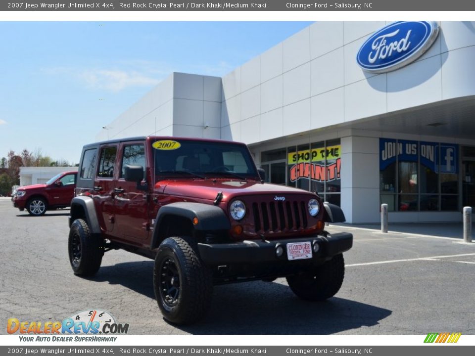 2007 Jeep Wrangler Unlimited X 4x4 Red Rock Crystal Pearl / Dark Khaki/Medium Khaki Photo #1