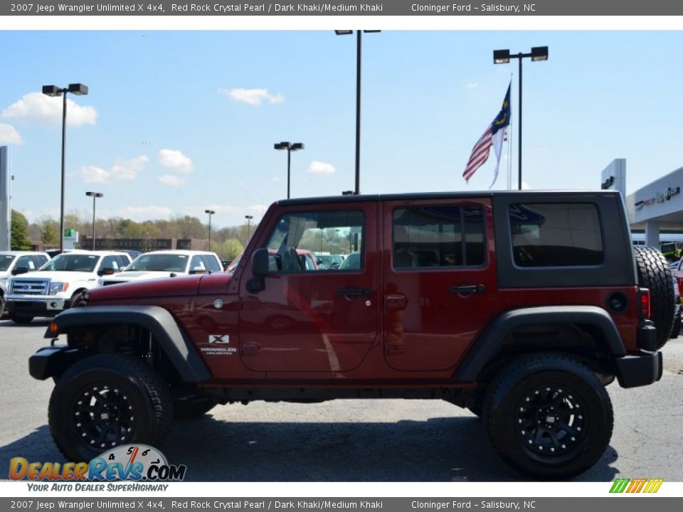 2007 Jeep Wrangler Unlimited X 4x4 Red Rock Crystal Pearl / Dark Khaki/Medium Khaki Photo #5