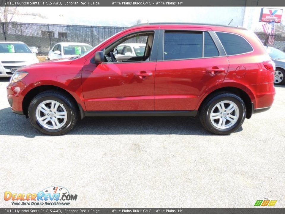2011 Hyundai Santa Fe GLS AWD Sonoran Red / Beige Photo #4