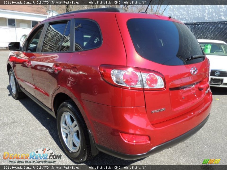 2011 Hyundai Santa Fe GLS AWD Sonoran Red / Beige Photo #5