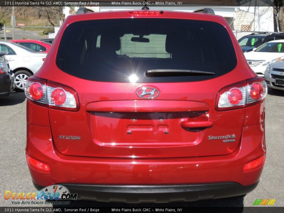2011 Hyundai Santa Fe GLS AWD Sonoran Red / Beige Photo #6