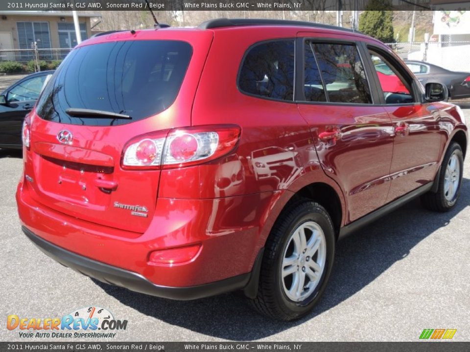 2011 Hyundai Santa Fe GLS AWD Sonoran Red / Beige Photo #7