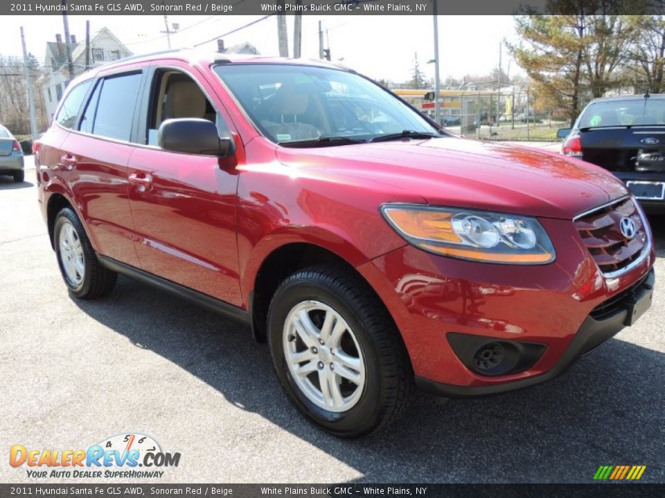 2011 Hyundai Santa Fe GLS AWD Sonoran Red / Beige Photo #8