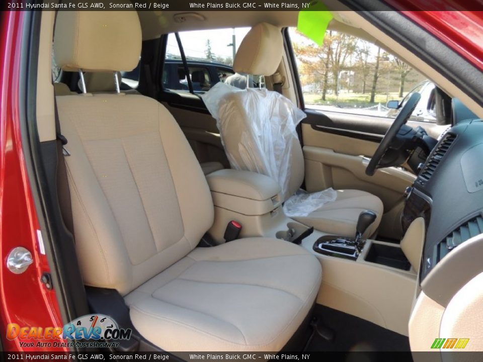 2011 Hyundai Santa Fe GLS AWD Sonoran Red / Beige Photo #12