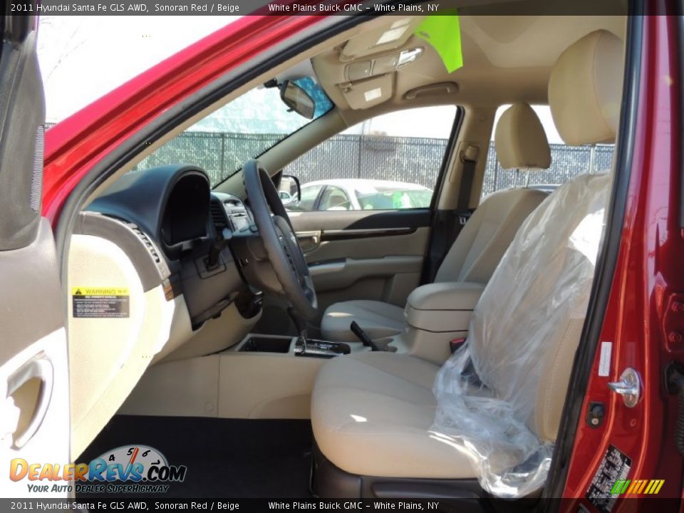 2011 Hyundai Santa Fe GLS AWD Sonoran Red / Beige Photo #14