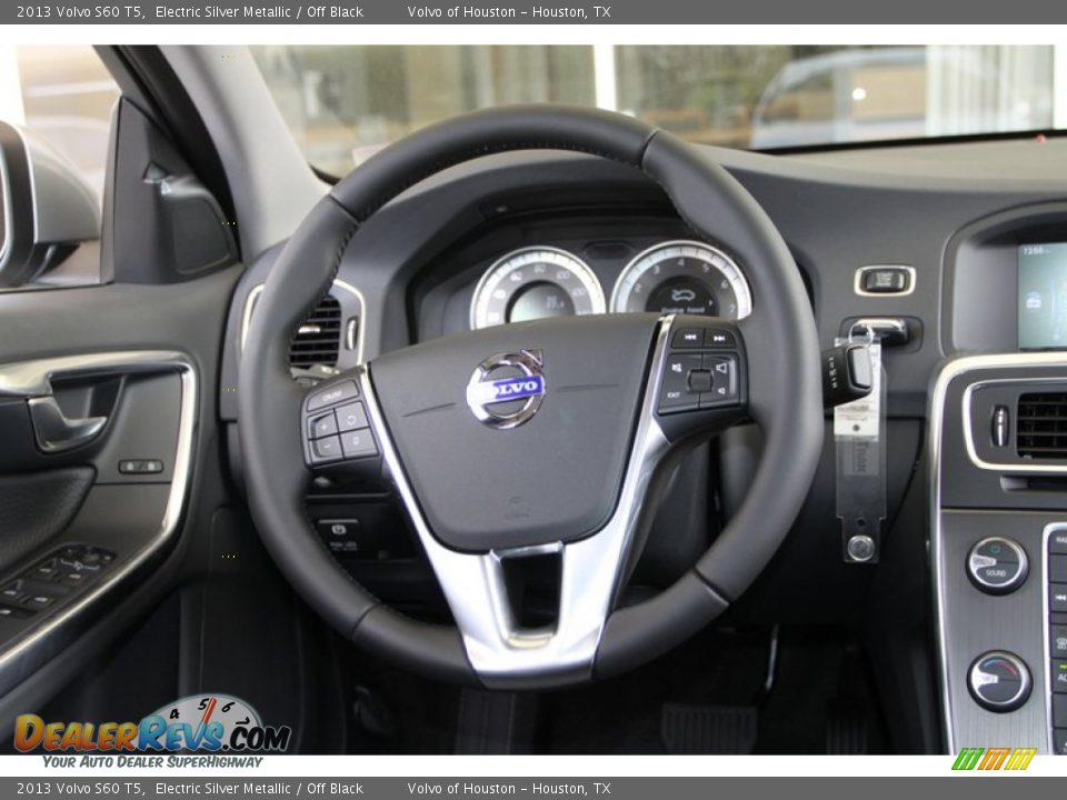 2013 Volvo S60 T5 Electric Silver Metallic / Off Black Photo #24