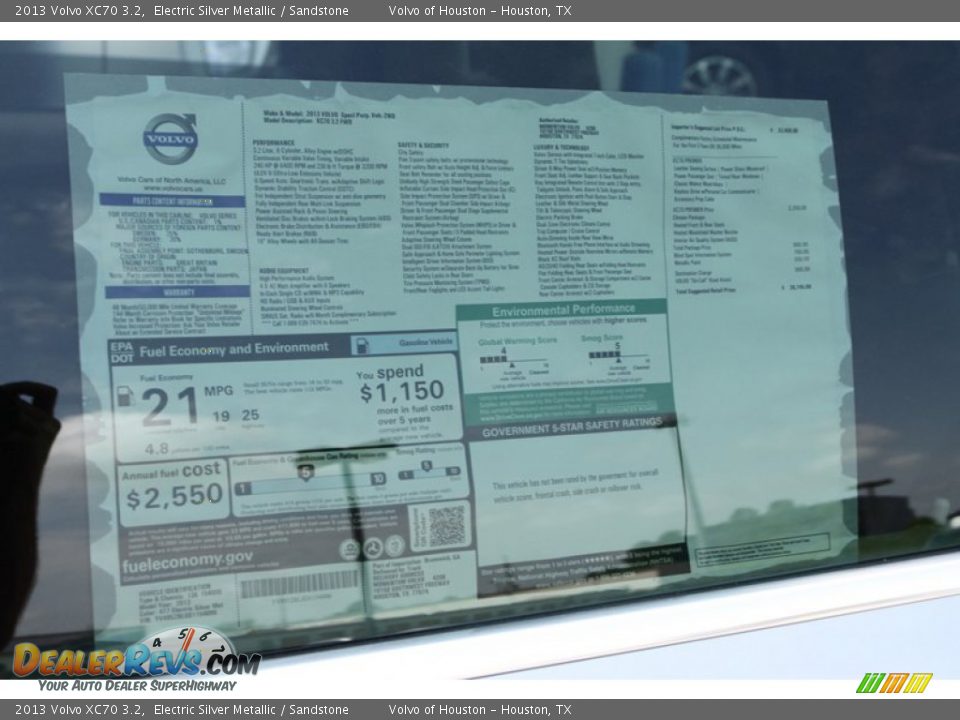 2013 Volvo XC70 3.2 Window Sticker Photo #31