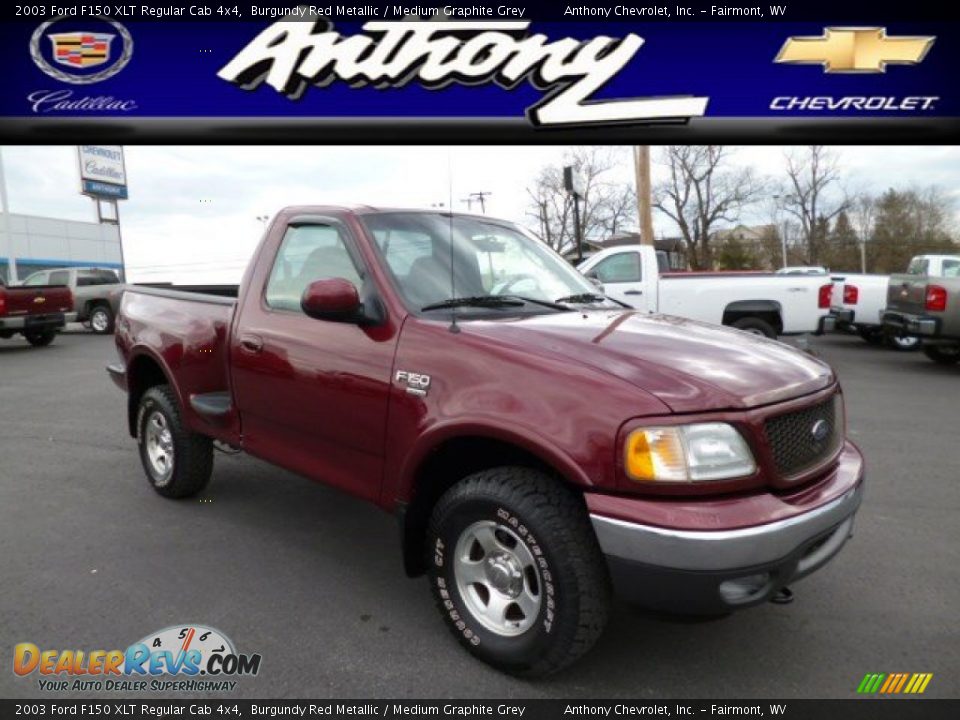 2003 Ford F150 XLT Regular Cab 4x4 Burgundy Red Metallic / Medium Graphite Grey Photo #1