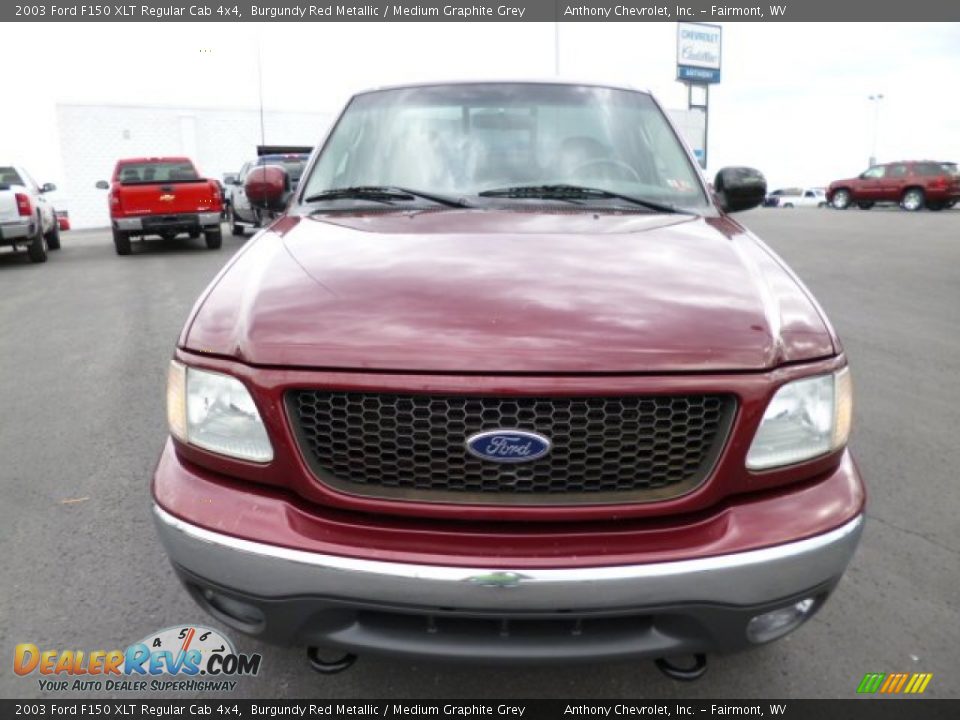 2003 Ford F150 XLT Regular Cab 4x4 Burgundy Red Metallic / Medium Graphite Grey Photo #2