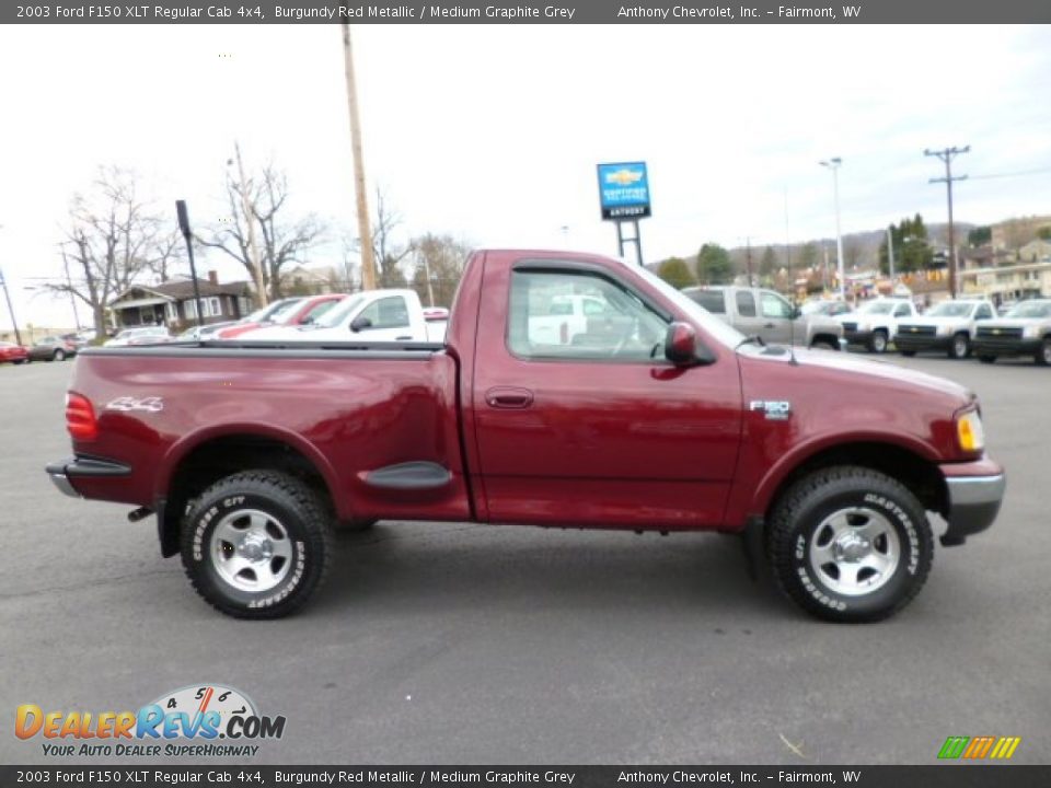 2003 Ford F150 XLT Regular Cab 4x4 Burgundy Red Metallic / Medium Graphite Grey Photo #8