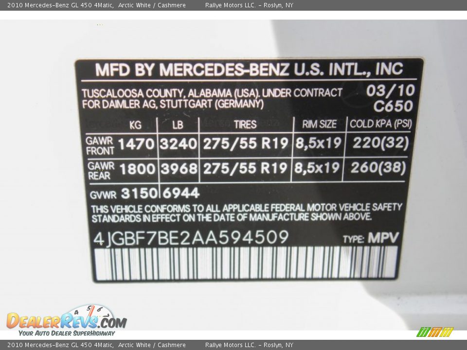 2010 Mercedes-Benz GL 450 4Matic Arctic White / Cashmere Photo #19