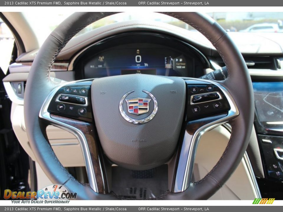 2013 Cadillac XTS Premium FWD Sapphire Blue Metallic / Shale/Cocoa Photo #14