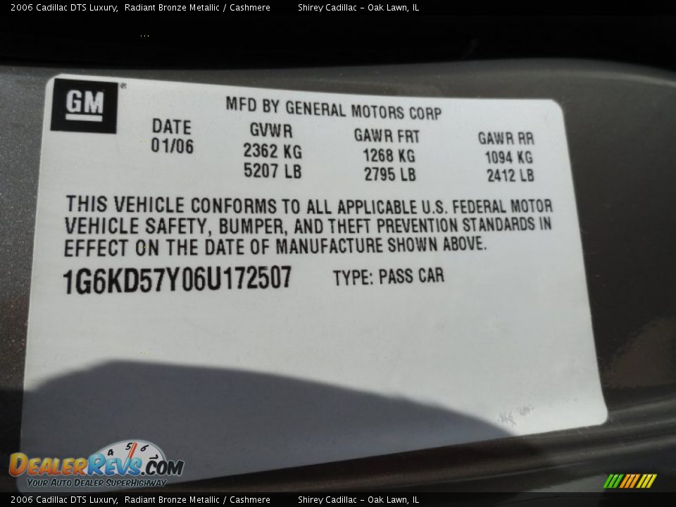 2006 Cadillac DTS Luxury Radiant Bronze Metallic / Cashmere Photo #16