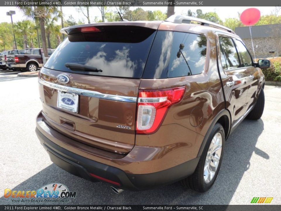 2011 Ford Explorer Limited 4WD Golden Bronze Metallic / Charcoal Black Photo #14