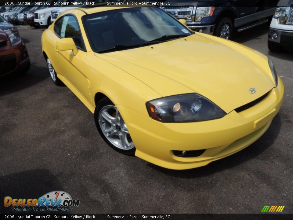 2006 Hyundai Tiburon GS Sunburst Yellow / Black Photo #1