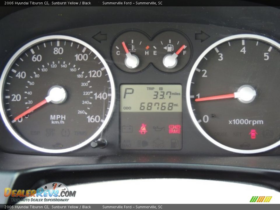 2006 Hyundai Tiburon GS Sunburst Yellow / Black Photo #21