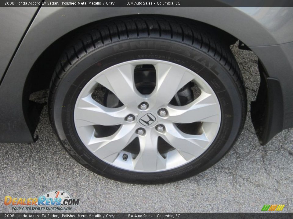 2008 Honda Accord EX Sedan Polished Metal Metallic / Gray Photo #8