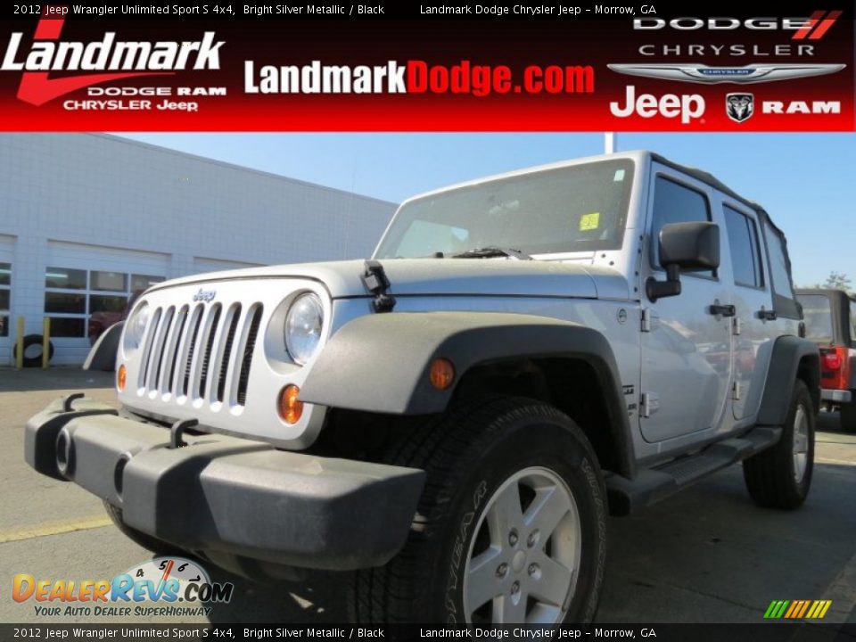 2012 Jeep Wrangler Unlimited Sport S 4x4 Bright Silver Metallic / Black Photo #1