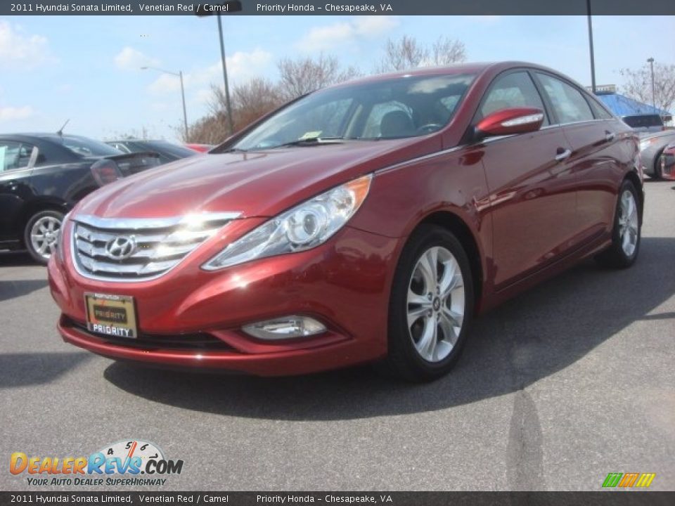 2011 Hyundai Sonata Limited Venetian Red / Camel Photo #1