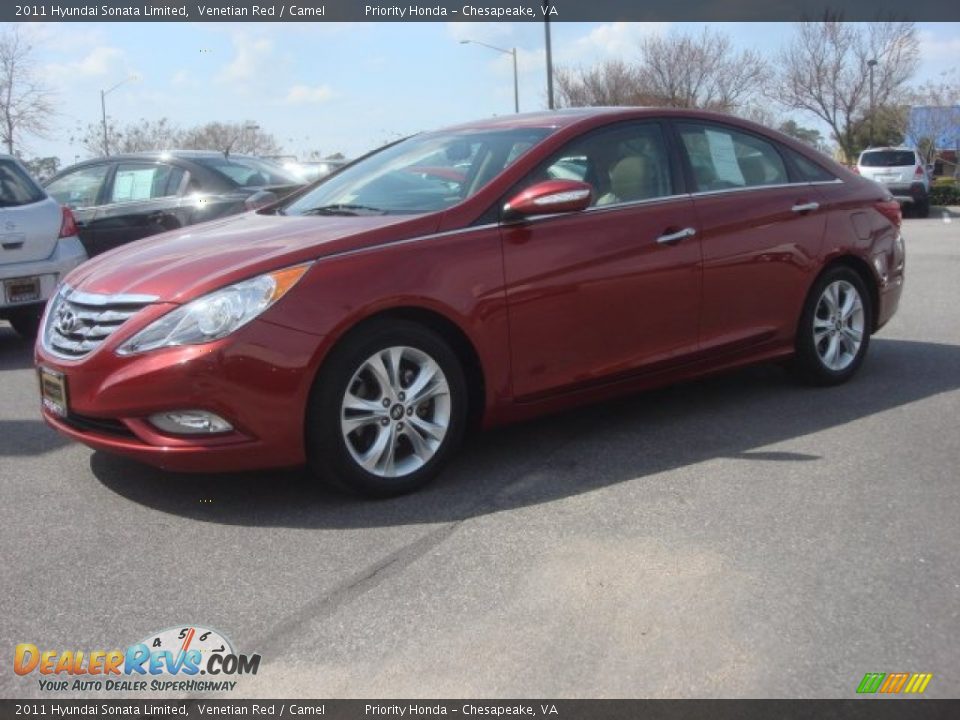 2011 Hyundai Sonata Limited Venetian Red / Camel Photo #2