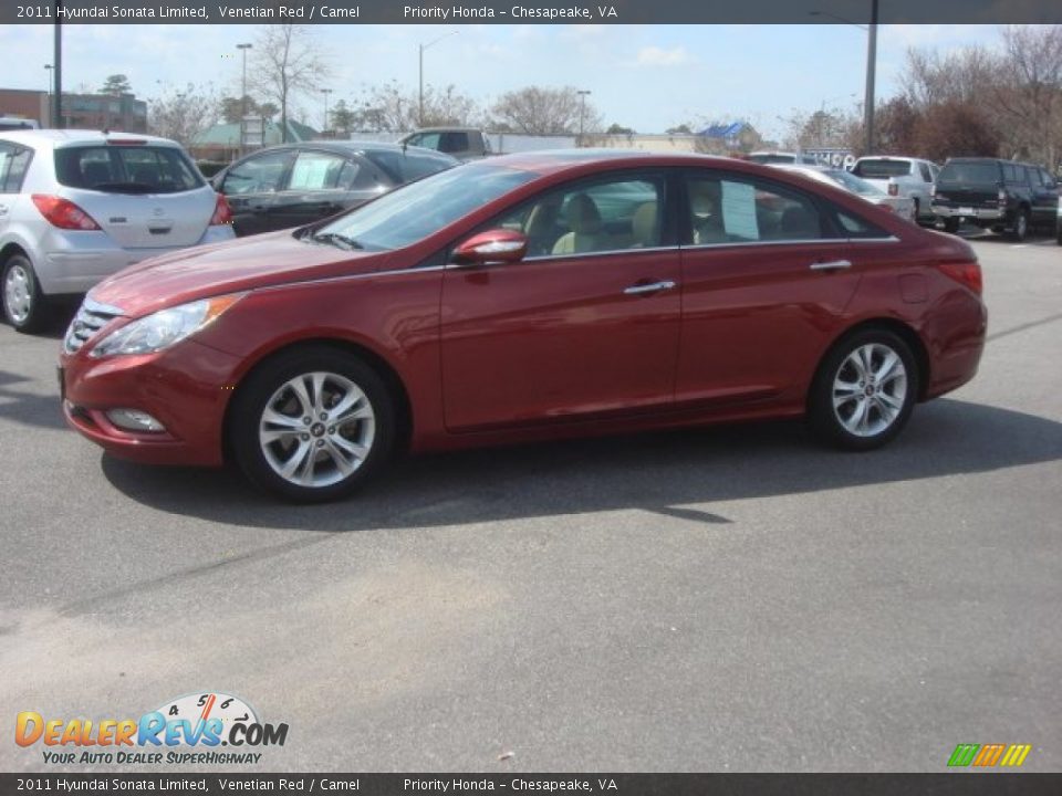 2011 Hyundai Sonata Limited Venetian Red / Camel Photo #3
