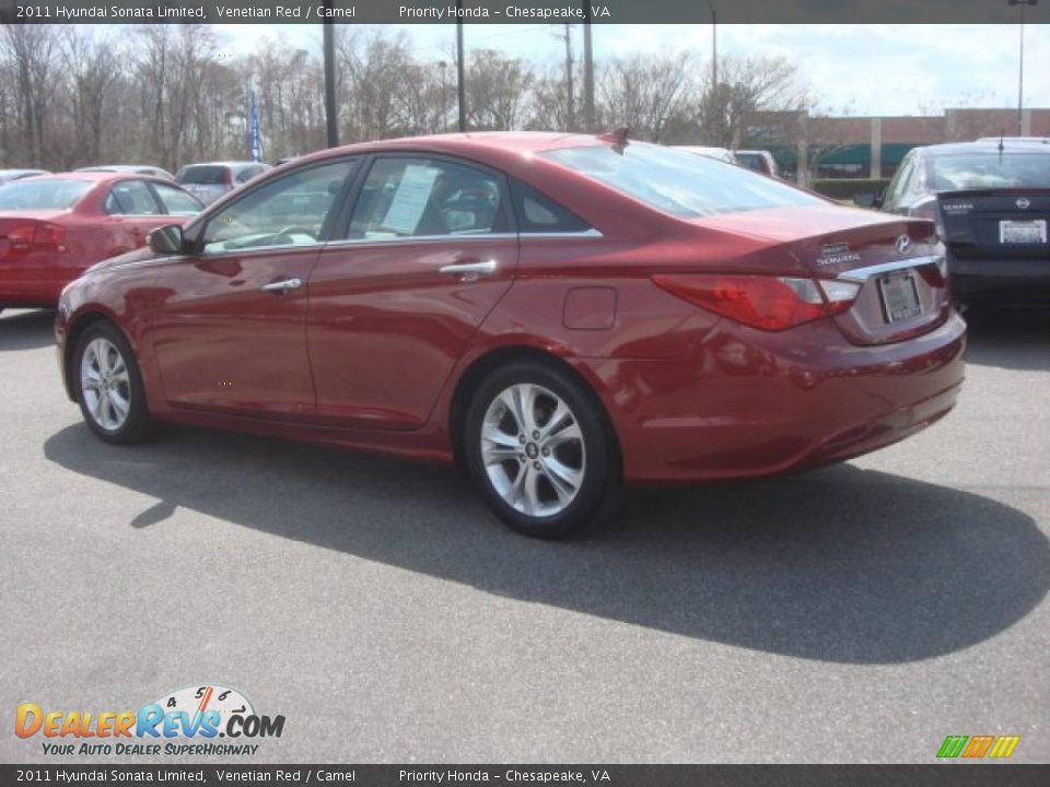 2011 Hyundai Sonata Limited Venetian Red / Camel Photo #4