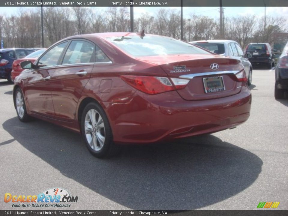 2011 Hyundai Sonata Limited Venetian Red / Camel Photo #5