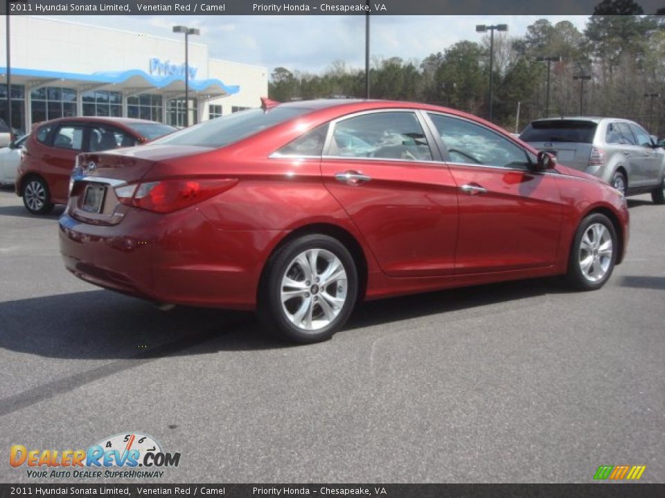 2011 Hyundai Sonata Limited Venetian Red / Camel Photo #6