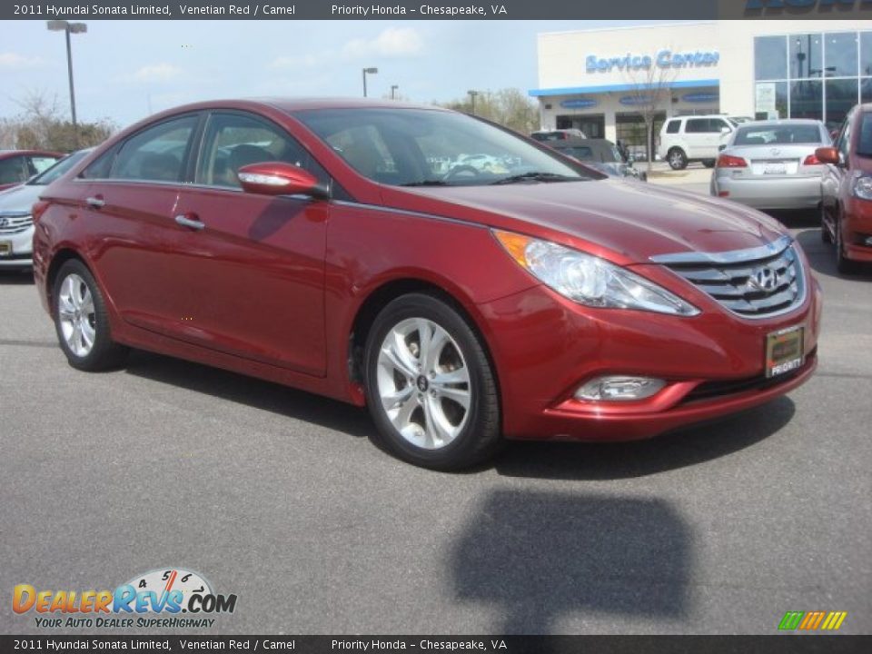 2011 Hyundai Sonata Limited Venetian Red / Camel Photo #7