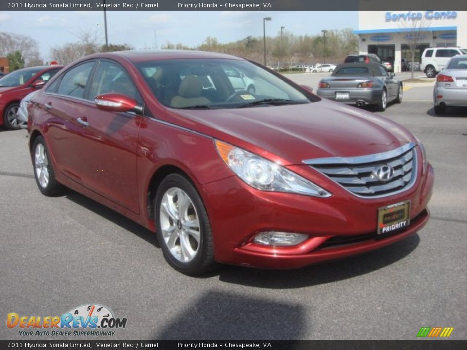 2011 Hyundai Sonata Limited Venetian Red / Camel Photo #8