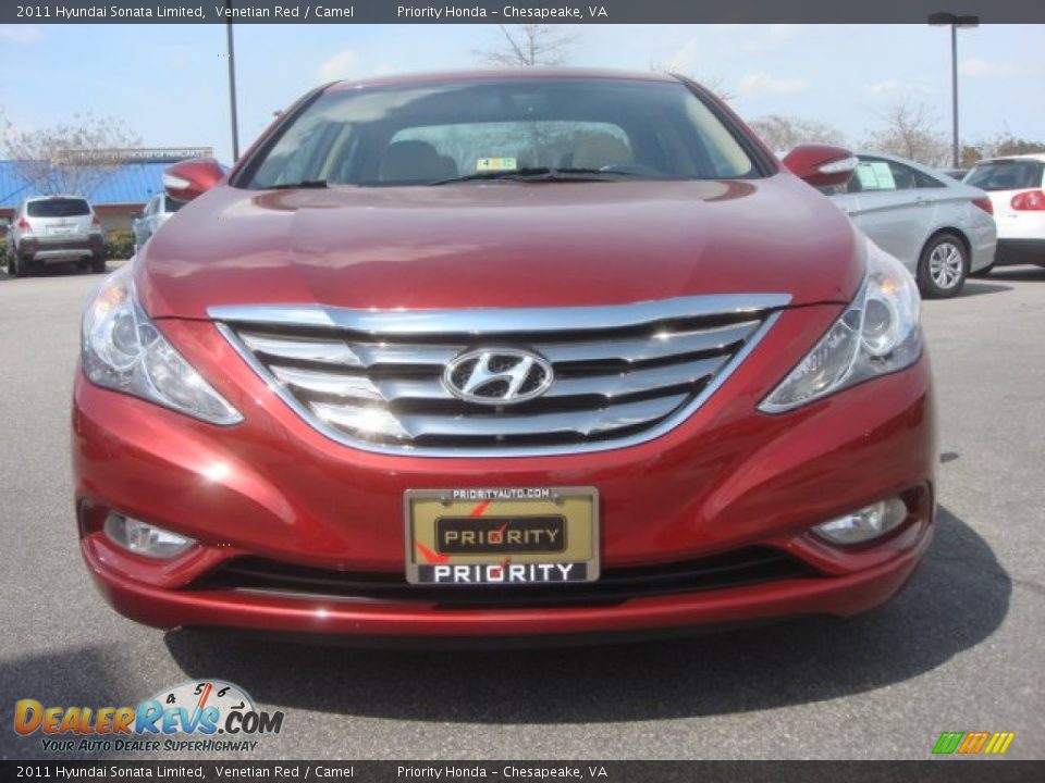 2011 Hyundai Sonata Limited Venetian Red / Camel Photo #9