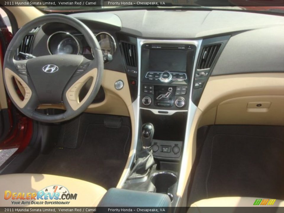 2011 Hyundai Sonata Limited Venetian Red / Camel Photo #13