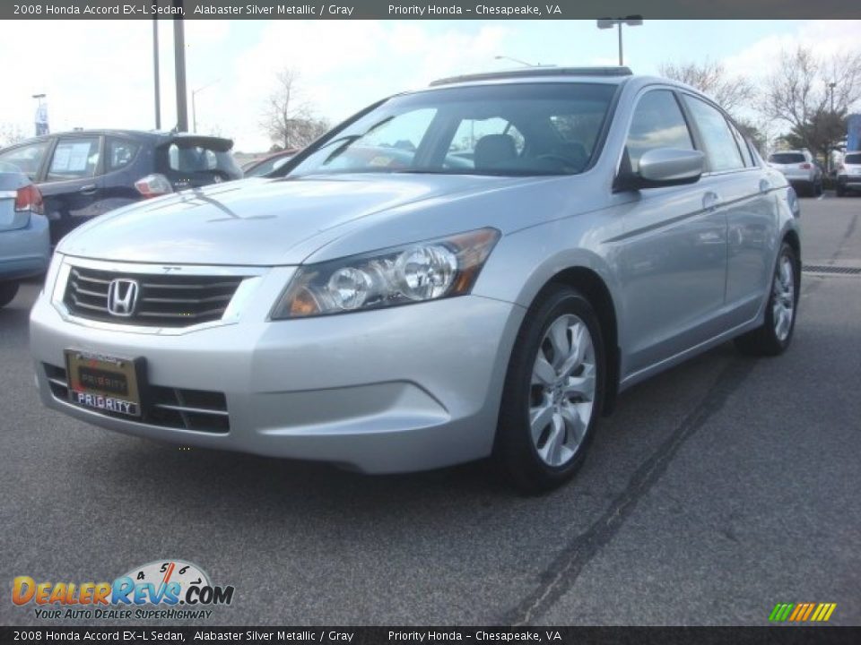 2008 Honda Accord EX-L Sedan Alabaster Silver Metallic / Gray Photo #1