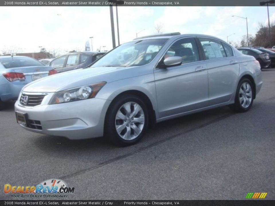 2008 Honda Accord EX-L Sedan Alabaster Silver Metallic / Gray Photo #2