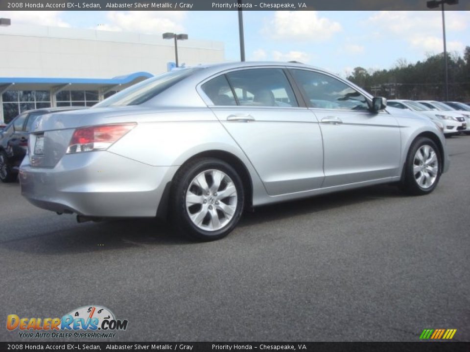 2008 Honda Accord EX-L Sedan Alabaster Silver Metallic / Gray Photo #5