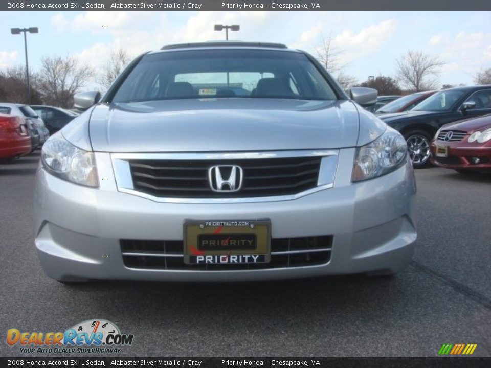 2008 Honda Accord EX-L Sedan Alabaster Silver Metallic / Gray Photo #7