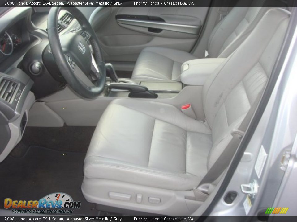 2008 Honda Accord EX-L Sedan Alabaster Silver Metallic / Gray Photo #8