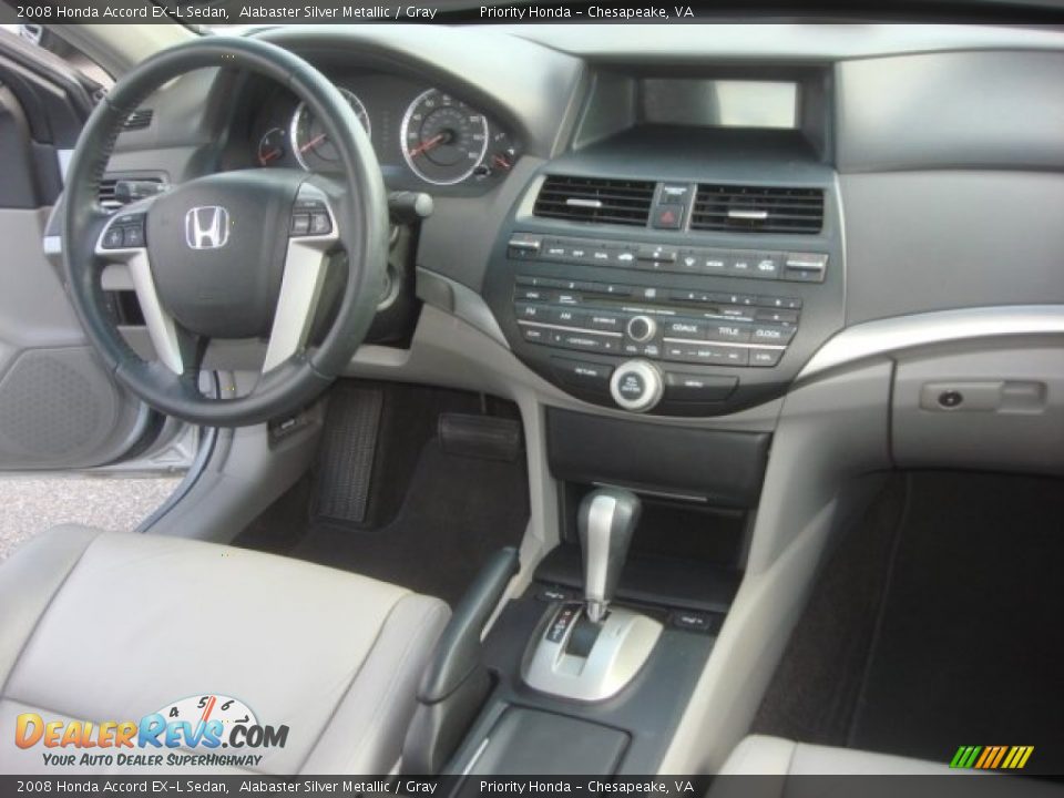 2008 Honda Accord EX-L Sedan Alabaster Silver Metallic / Gray Photo #11