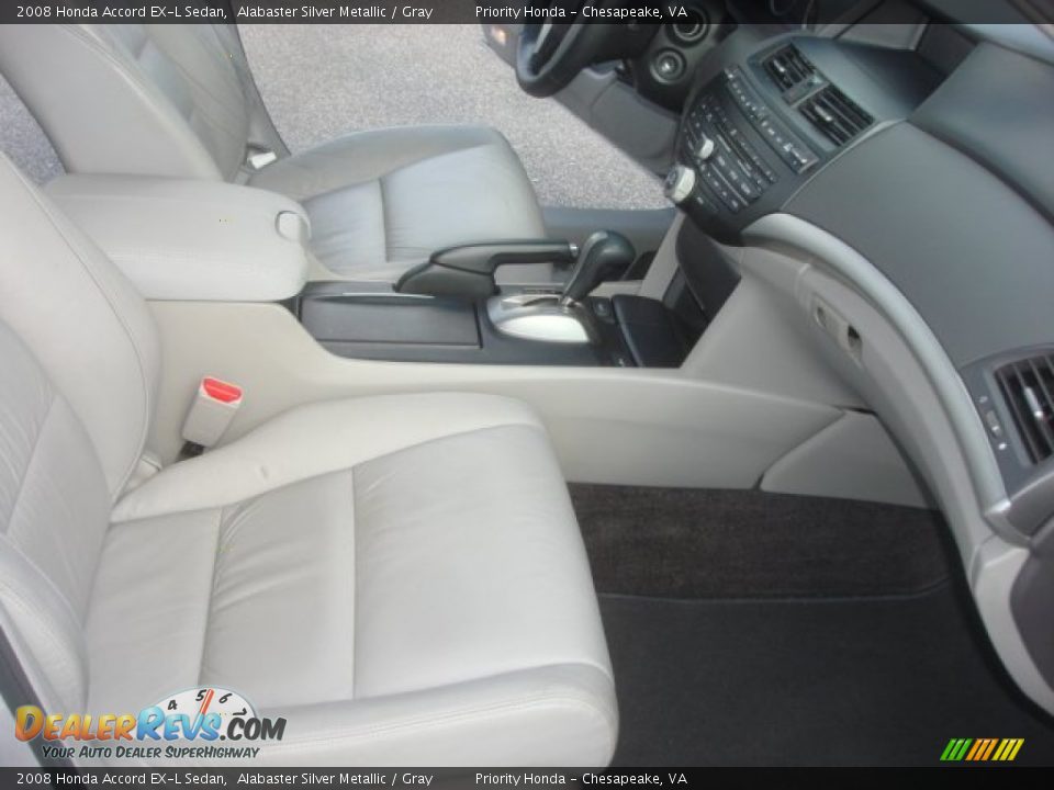 2008 Honda Accord EX-L Sedan Alabaster Silver Metallic / Gray Photo #12